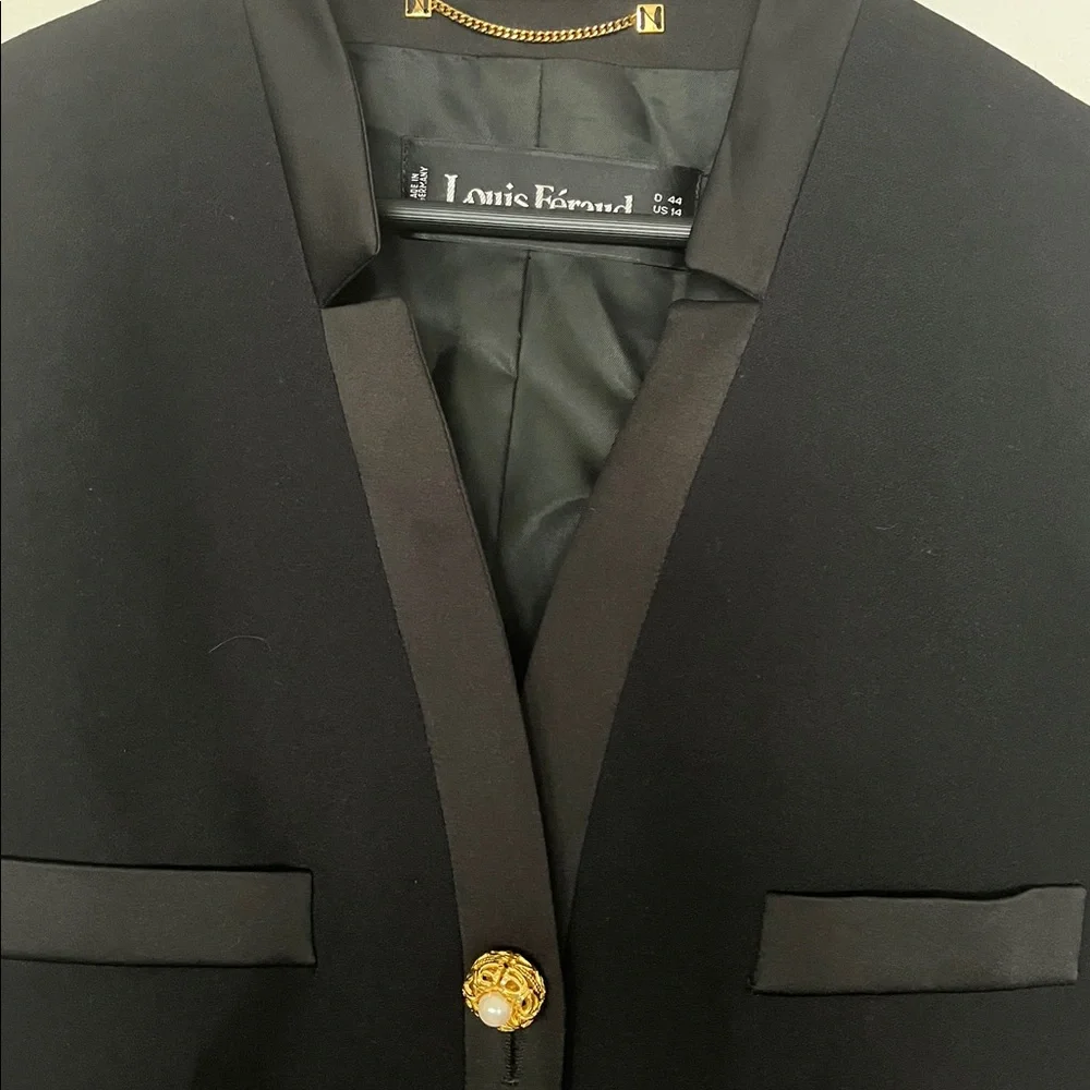 Louis Feraud Black Blazer with Gold Buttons - Picture 11 of 16